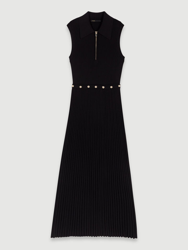 Robe longue en maille côtelée