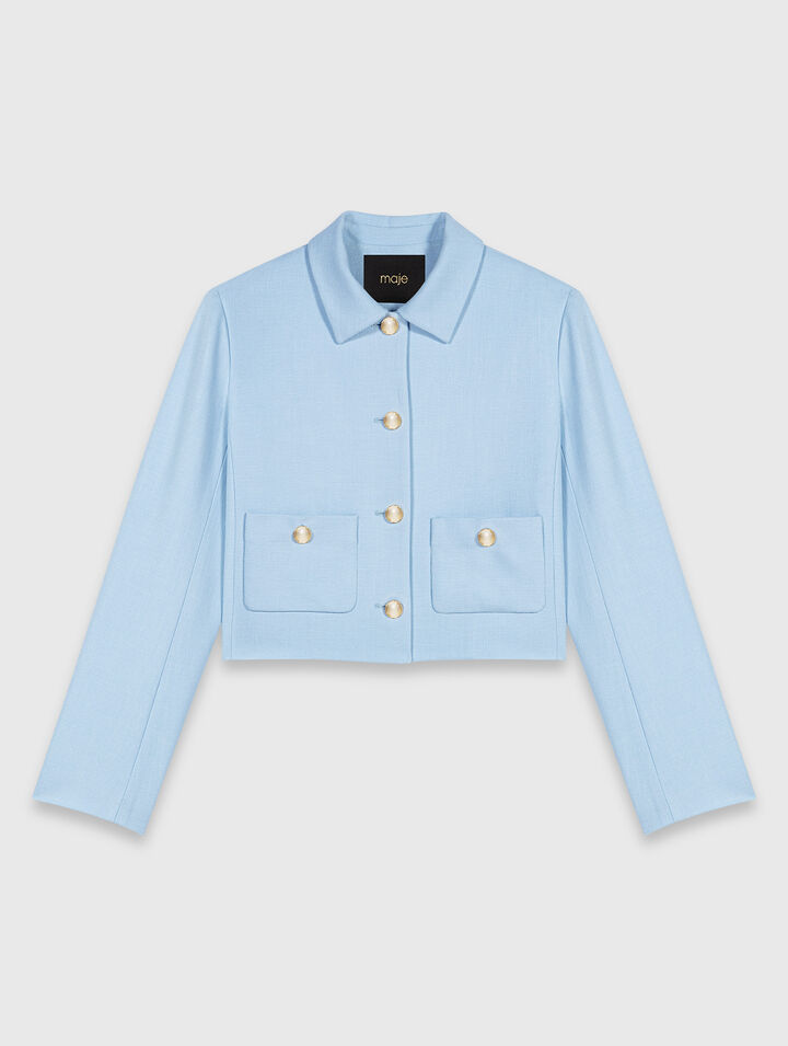 Veste courte &agrave; simple boutonnage