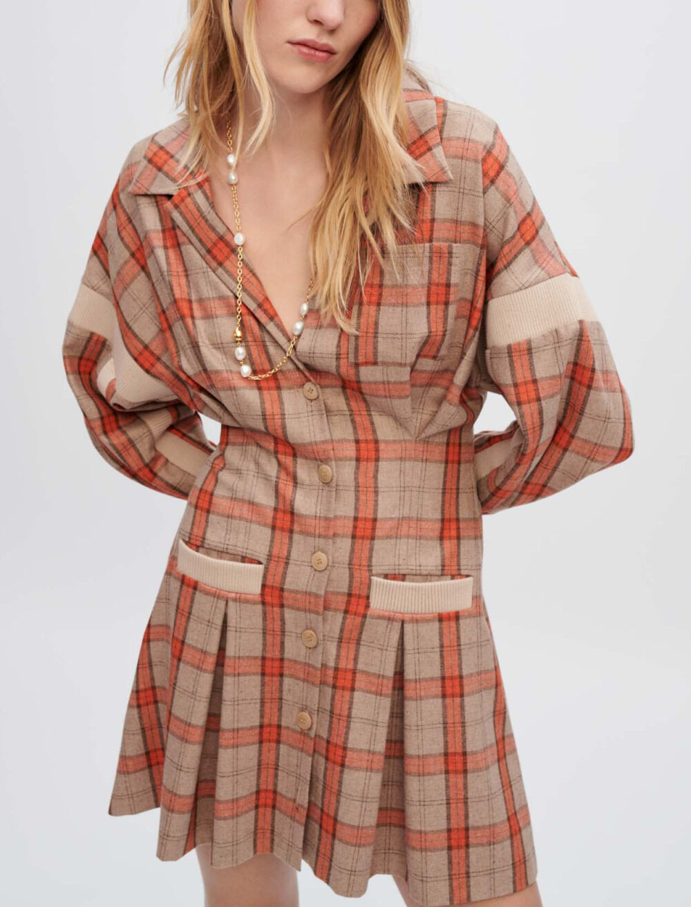 Robe chemise a carreaux Robes Maje