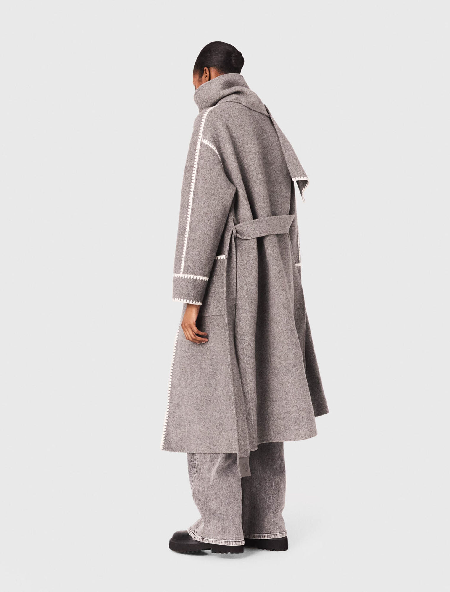 Manteau long double face