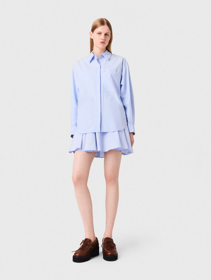 Chemise longue en popeline