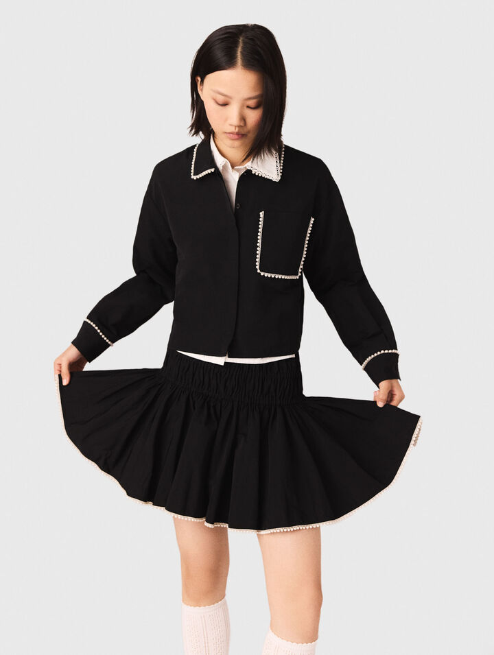 Jupe en taffetas et détails perles