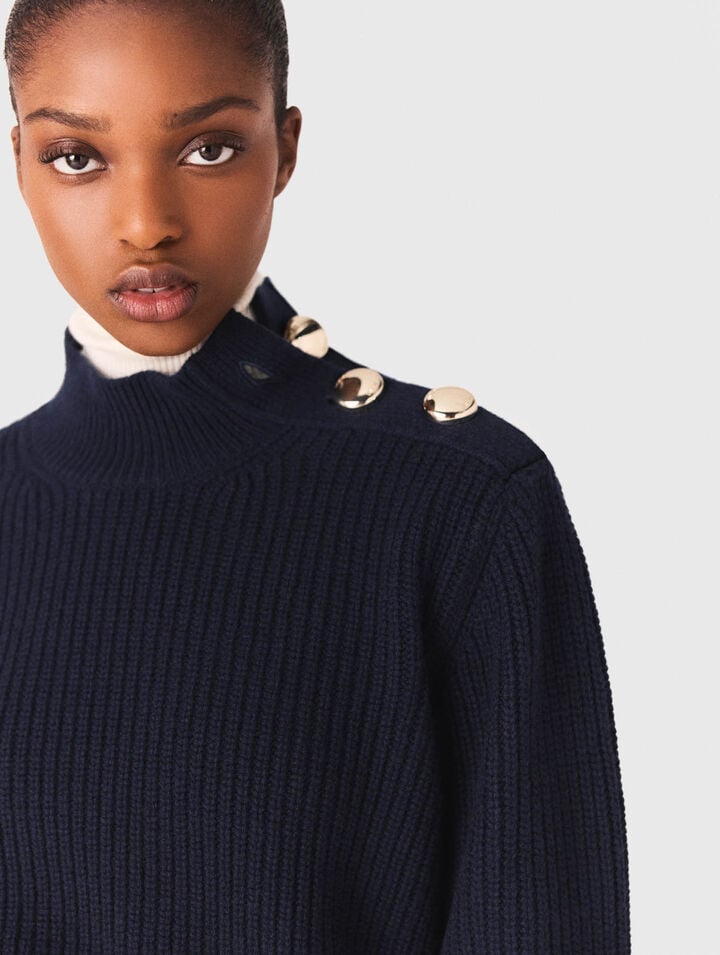 Pull en laine à col roulé