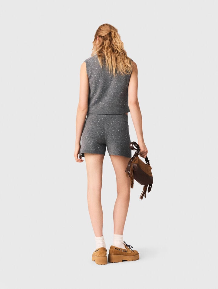 Top en maille &agrave; strass