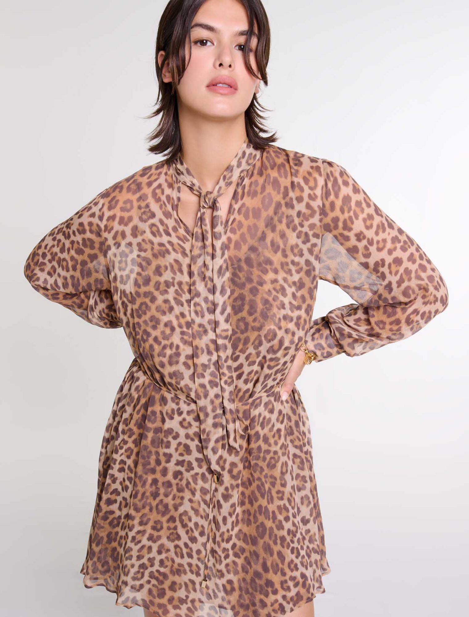 Robe courte imprimé léopard