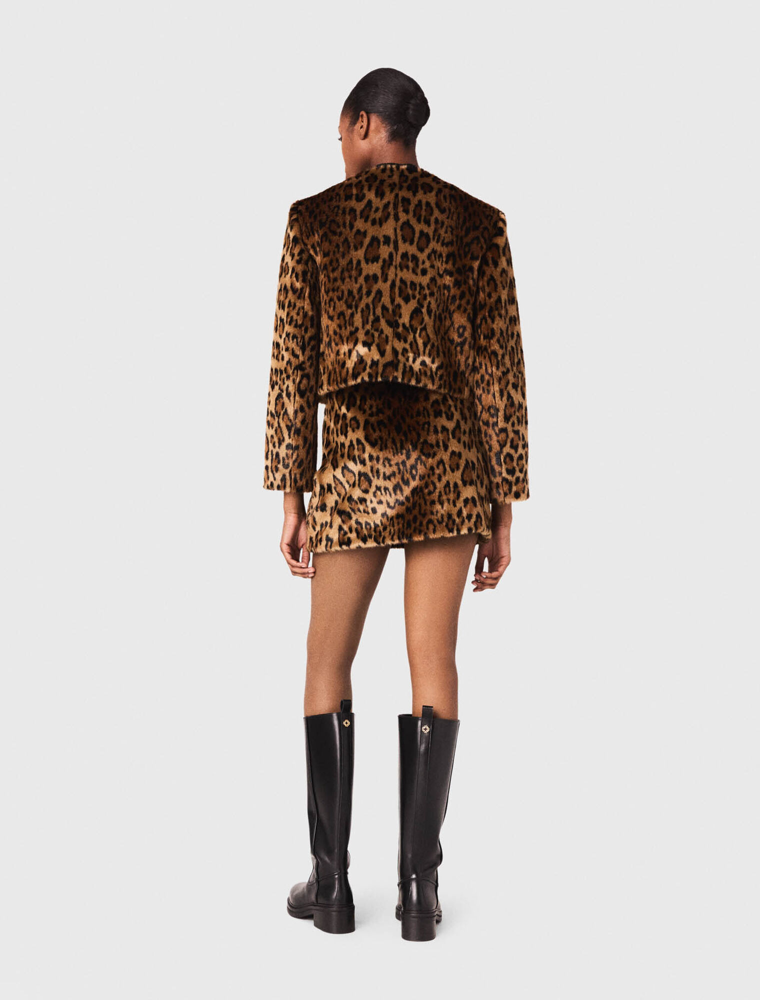 Veste en fausse fourrure léopard