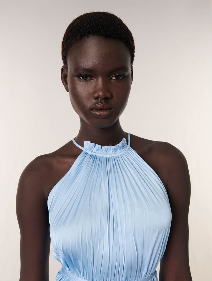 Robe longue plissée