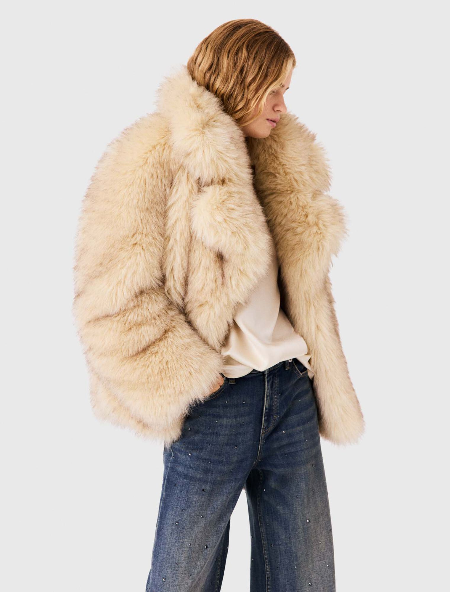 Manteau fausse fourrure oversize