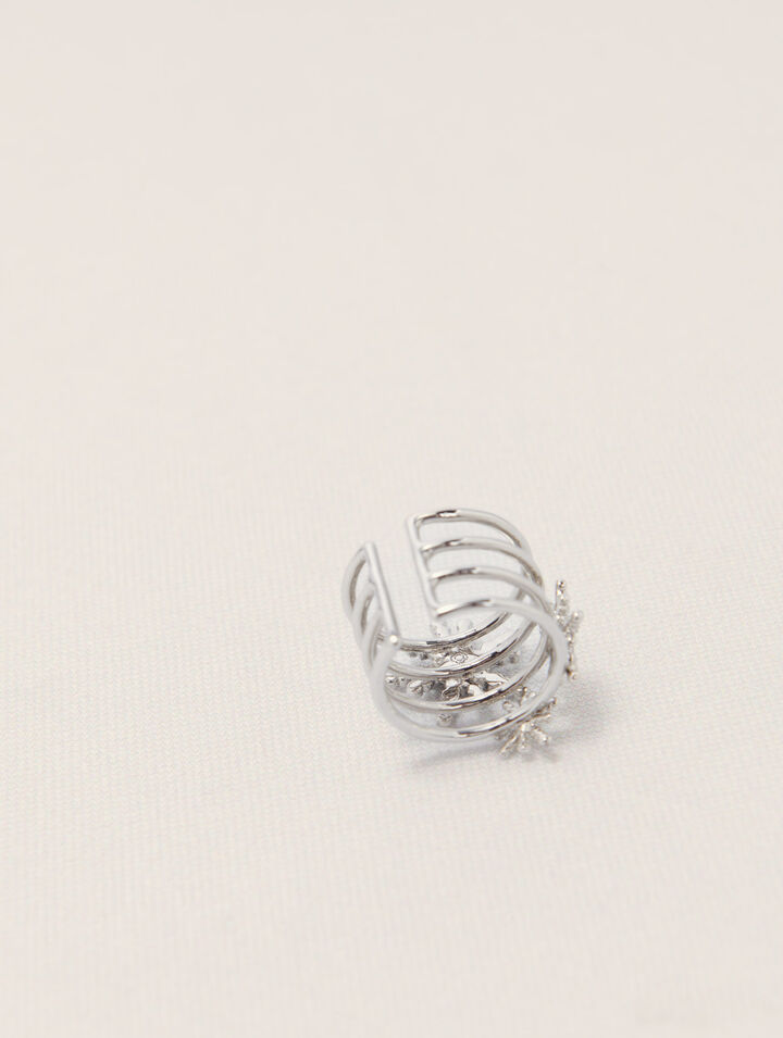 Bague anneaux à étoiles strassées