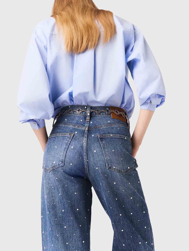 Jean large en denim avec clous