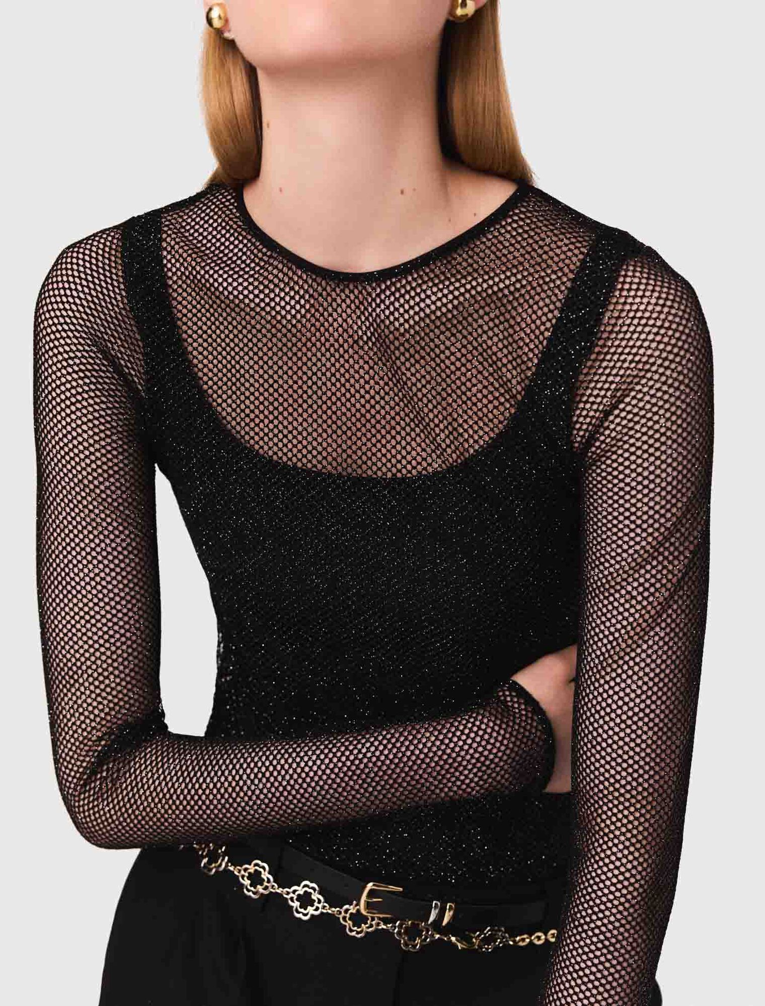 Top en jersey strassé