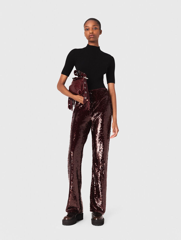 Pantalon brodé de sequins