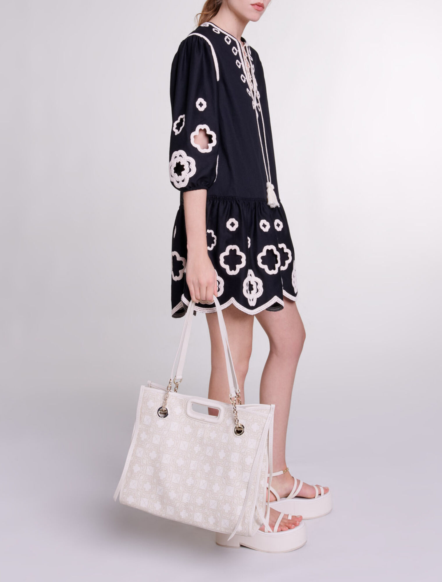 Robe tunique courte brodée