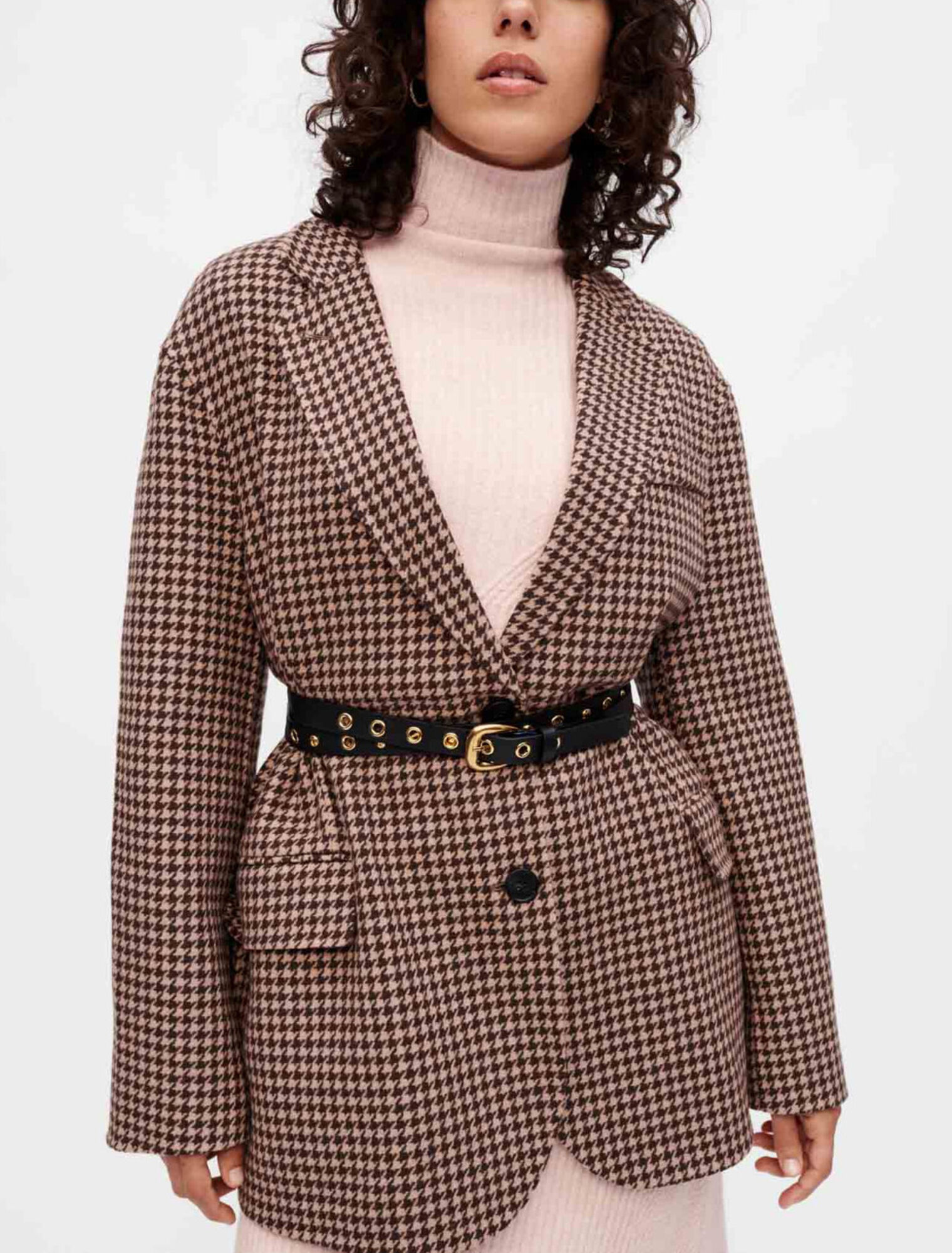 Manteau oversize en pied de poule