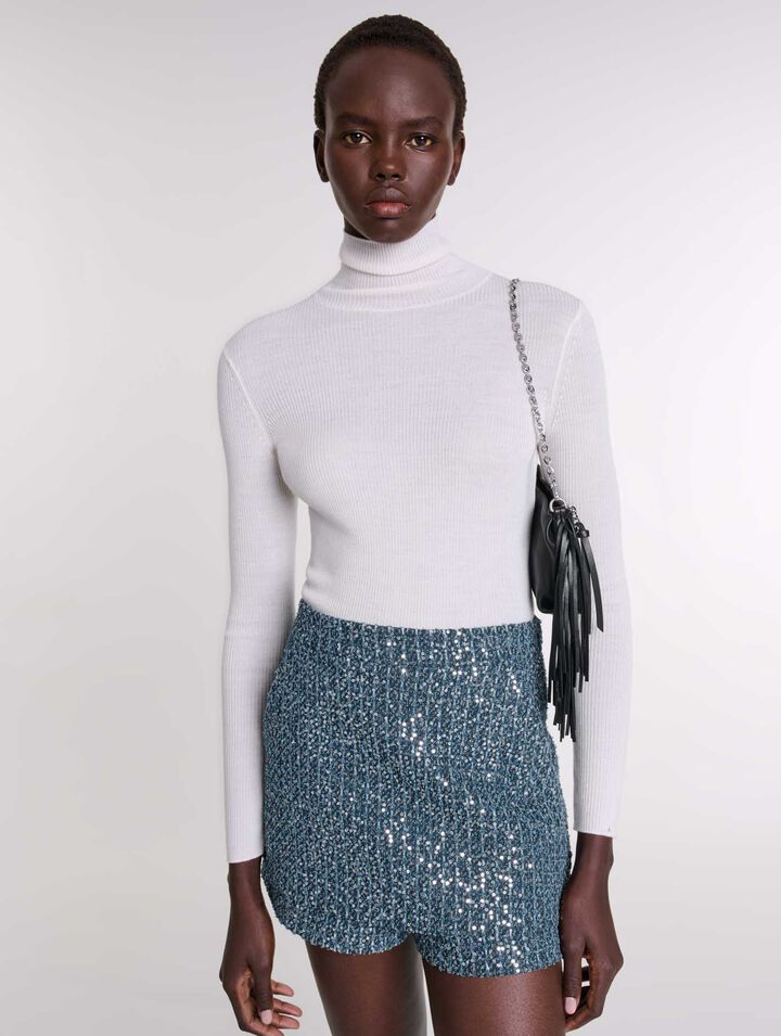 Short trompe l'œil en tweed