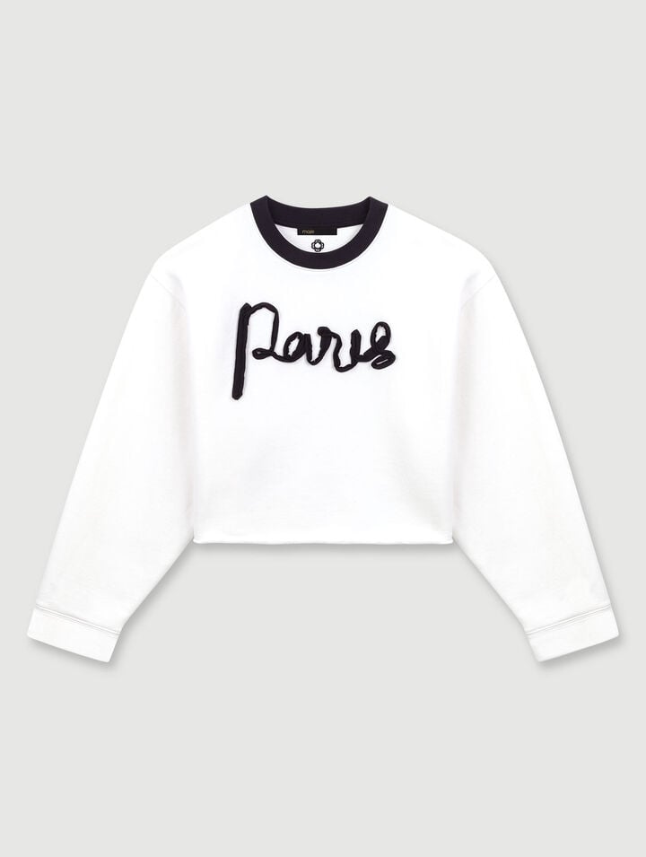 Sweatshirt Court - Blanc - Maje