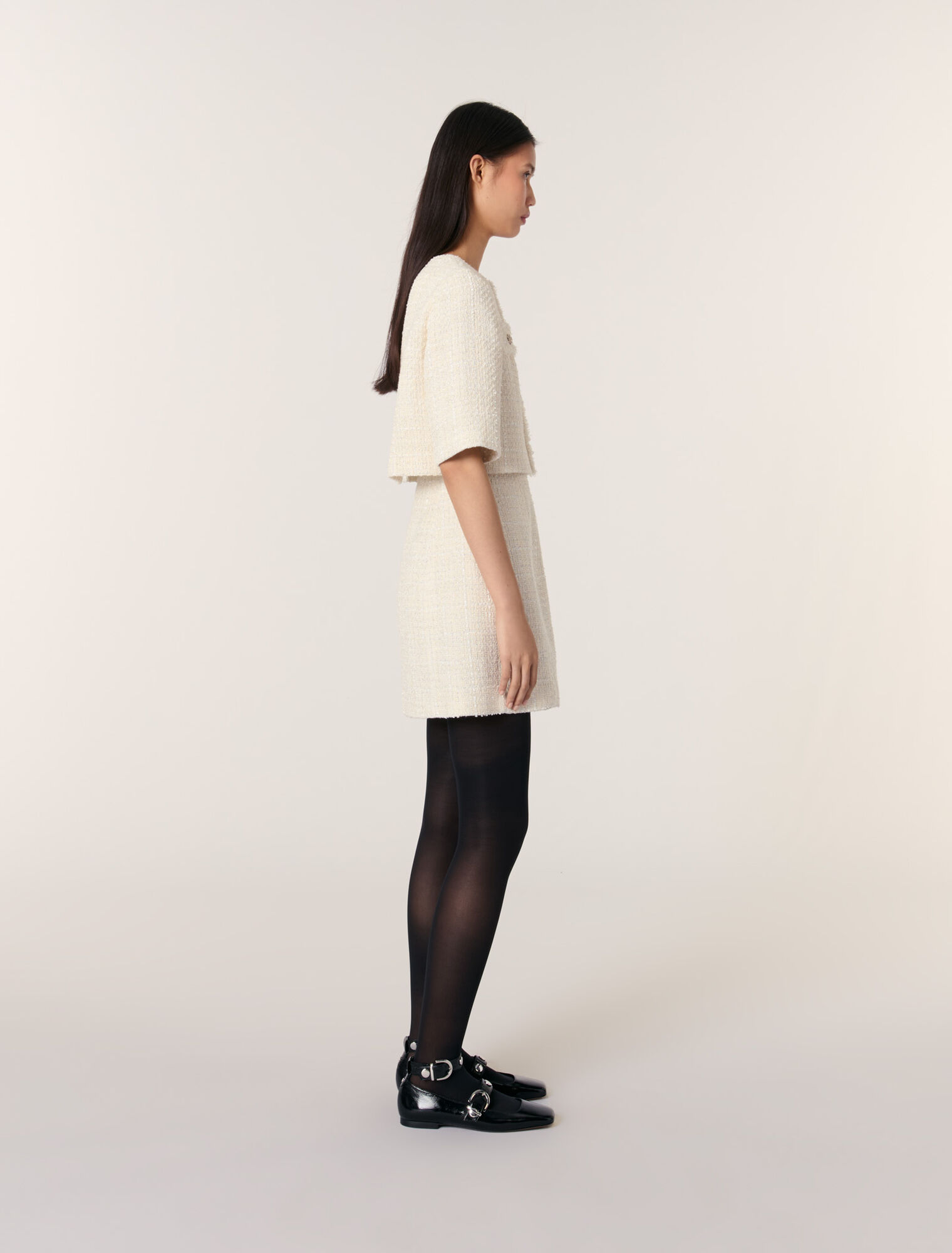 Robe courte 2-en-1 en tweed