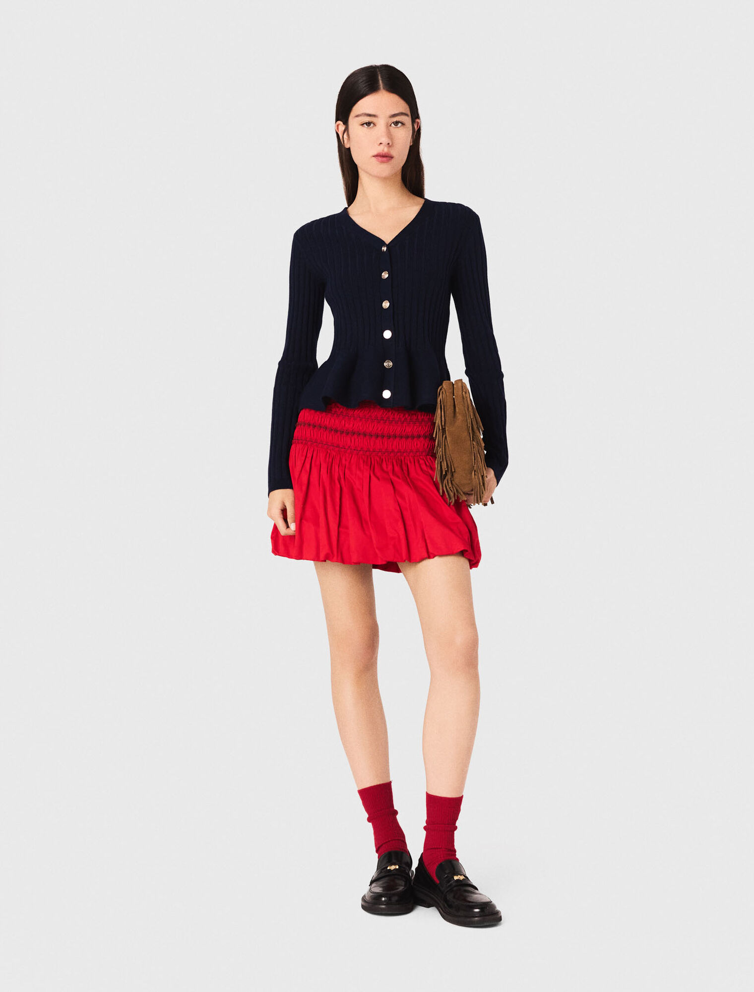 Cardigan à taille péplum
