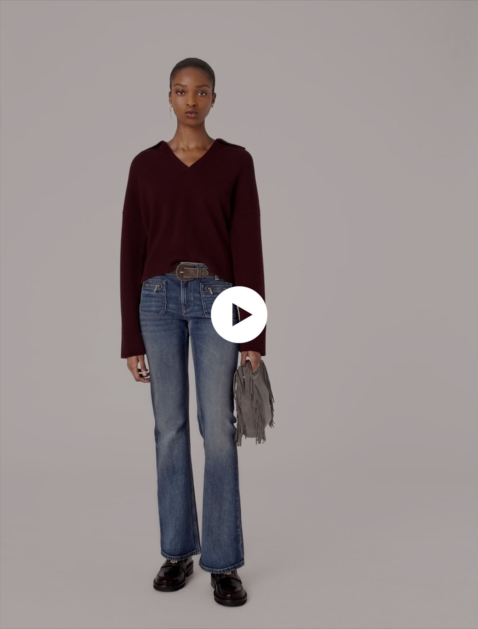 Cardigan à col polo ouvert