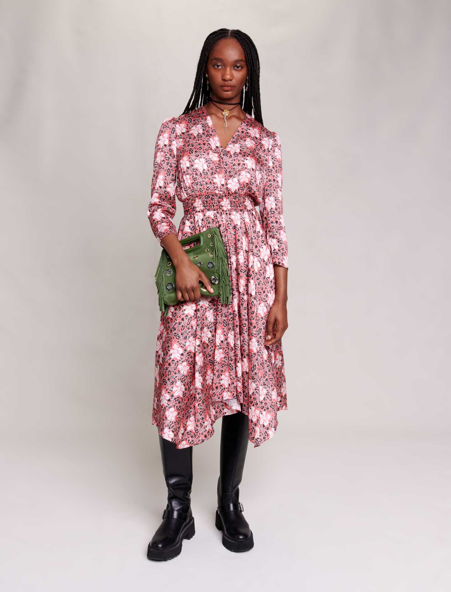 Robe longue a fleurs Robes Maje