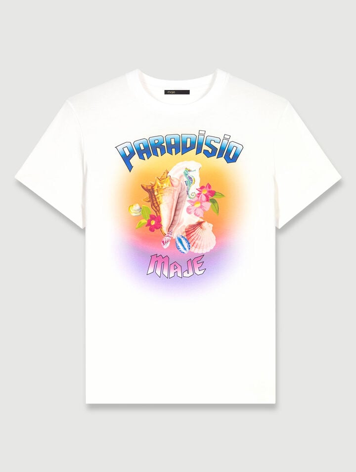 Tee-shirt ImprimÃ© Paradisio - Blanc - Maje
