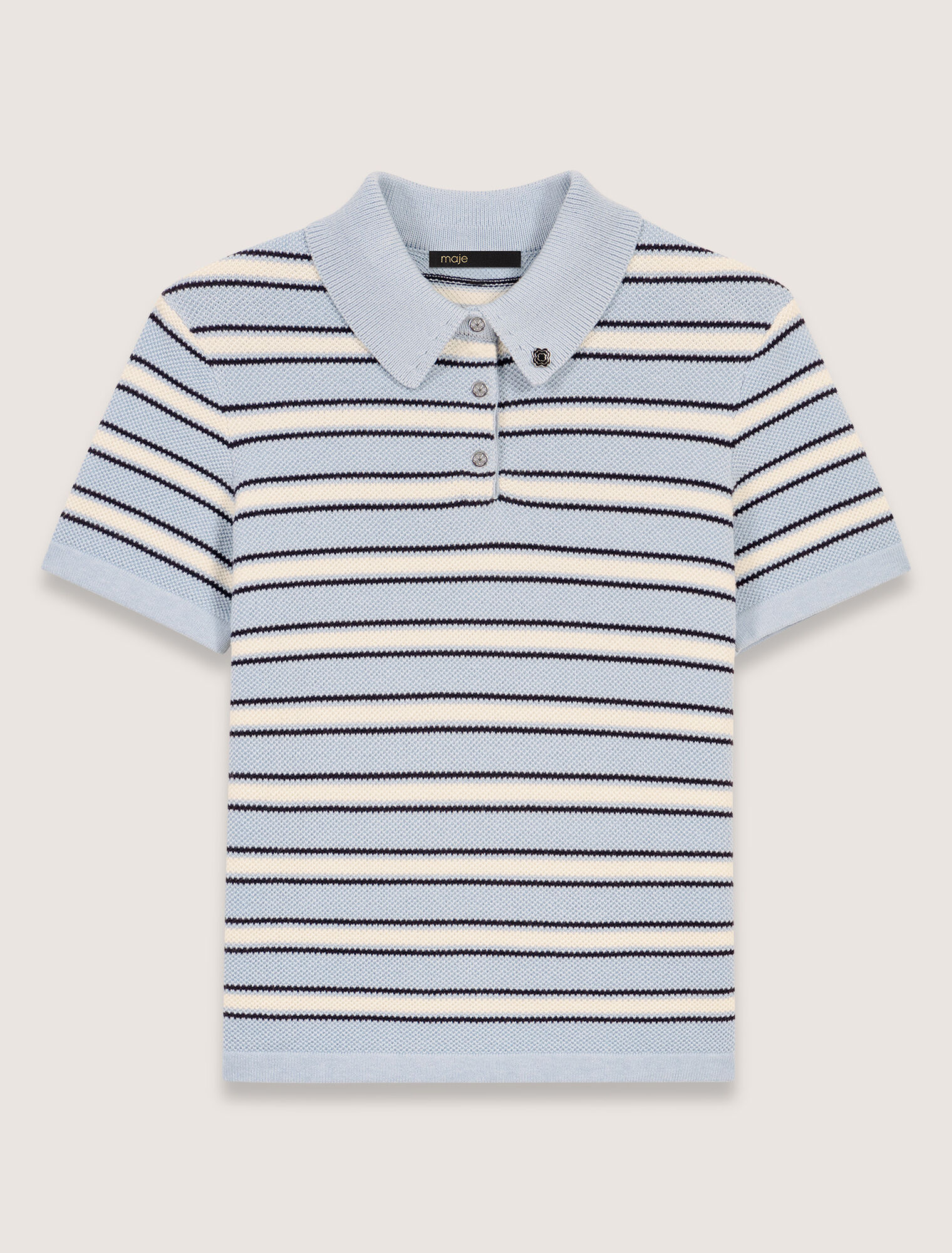 Polo en maille à rayures