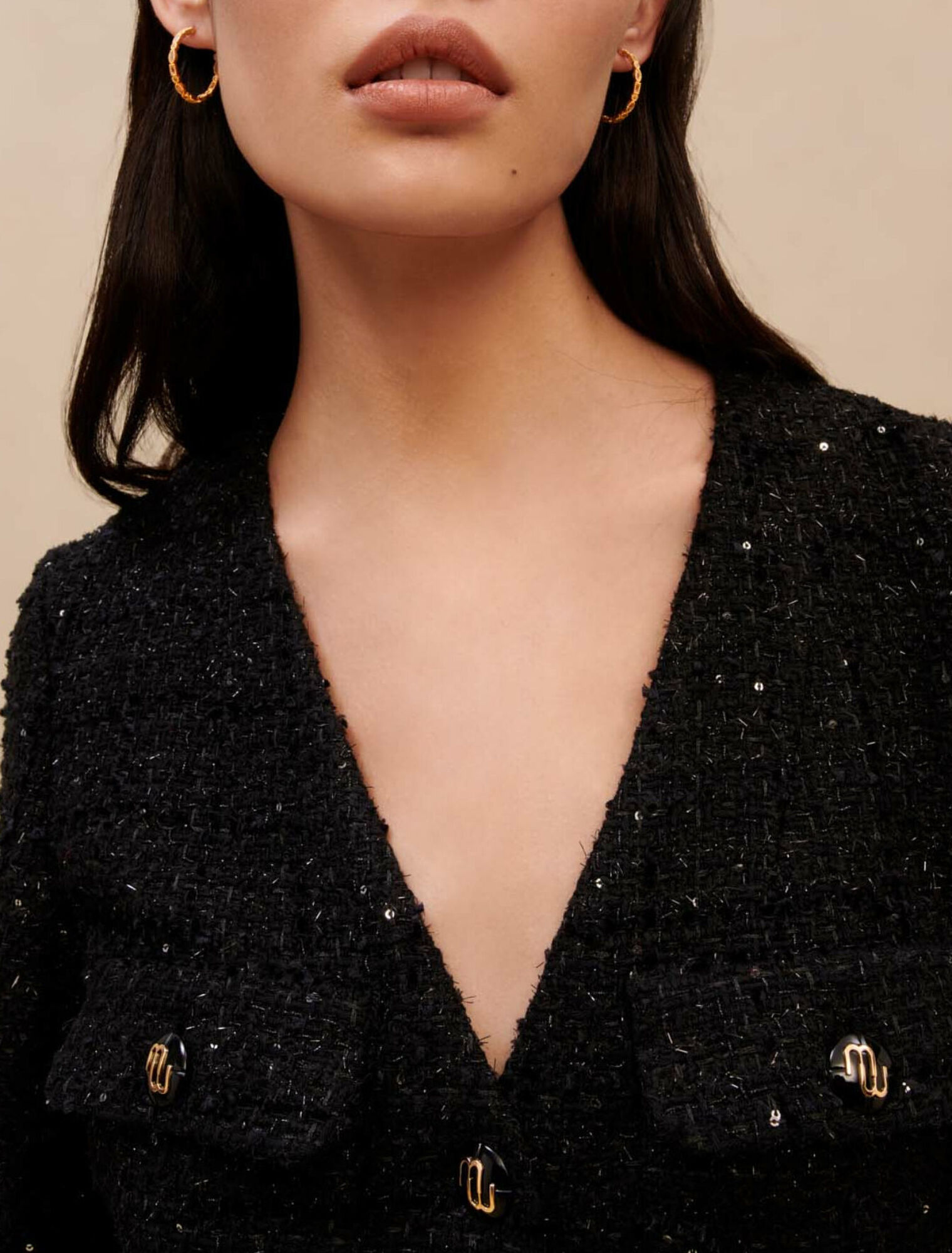 Robe courte structurée métalisée