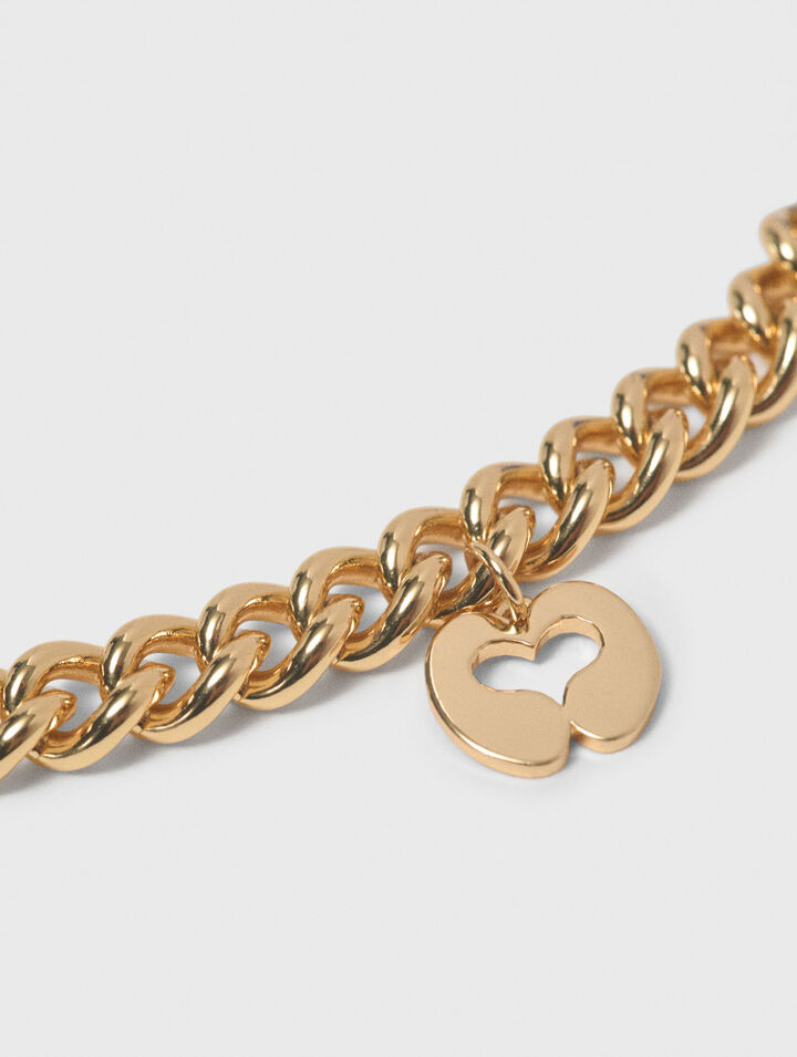 Collier chaine &agrave; cordon marin