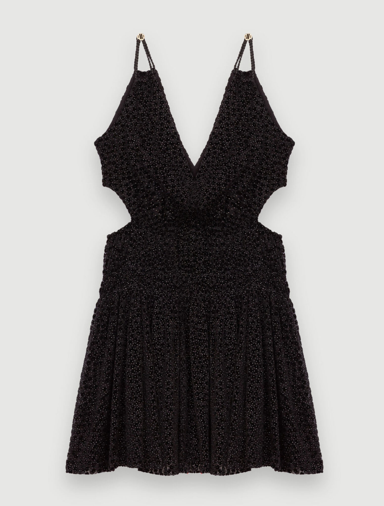 Robe bretelles à plumetis velours
