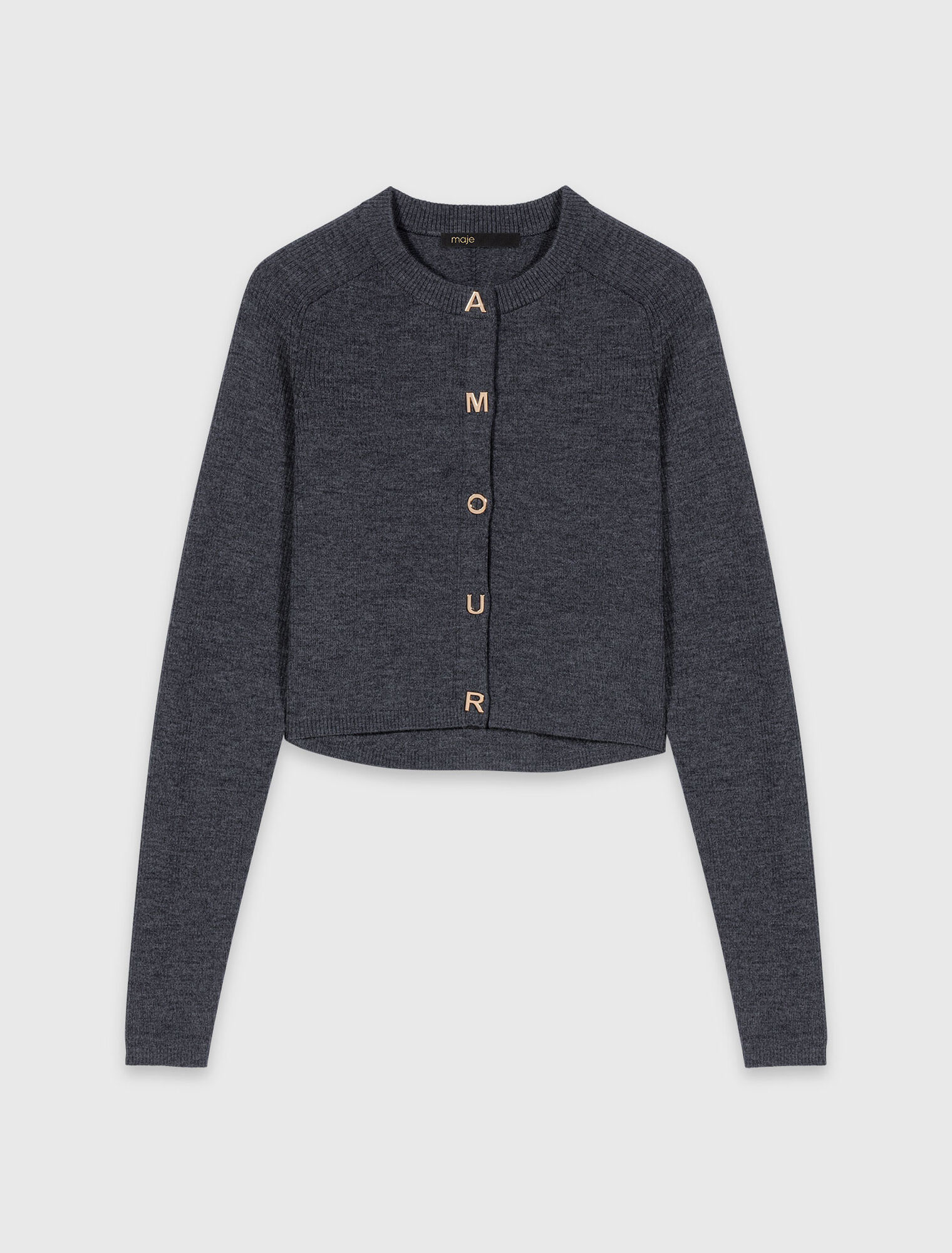 Cardigan cotelé à col rond