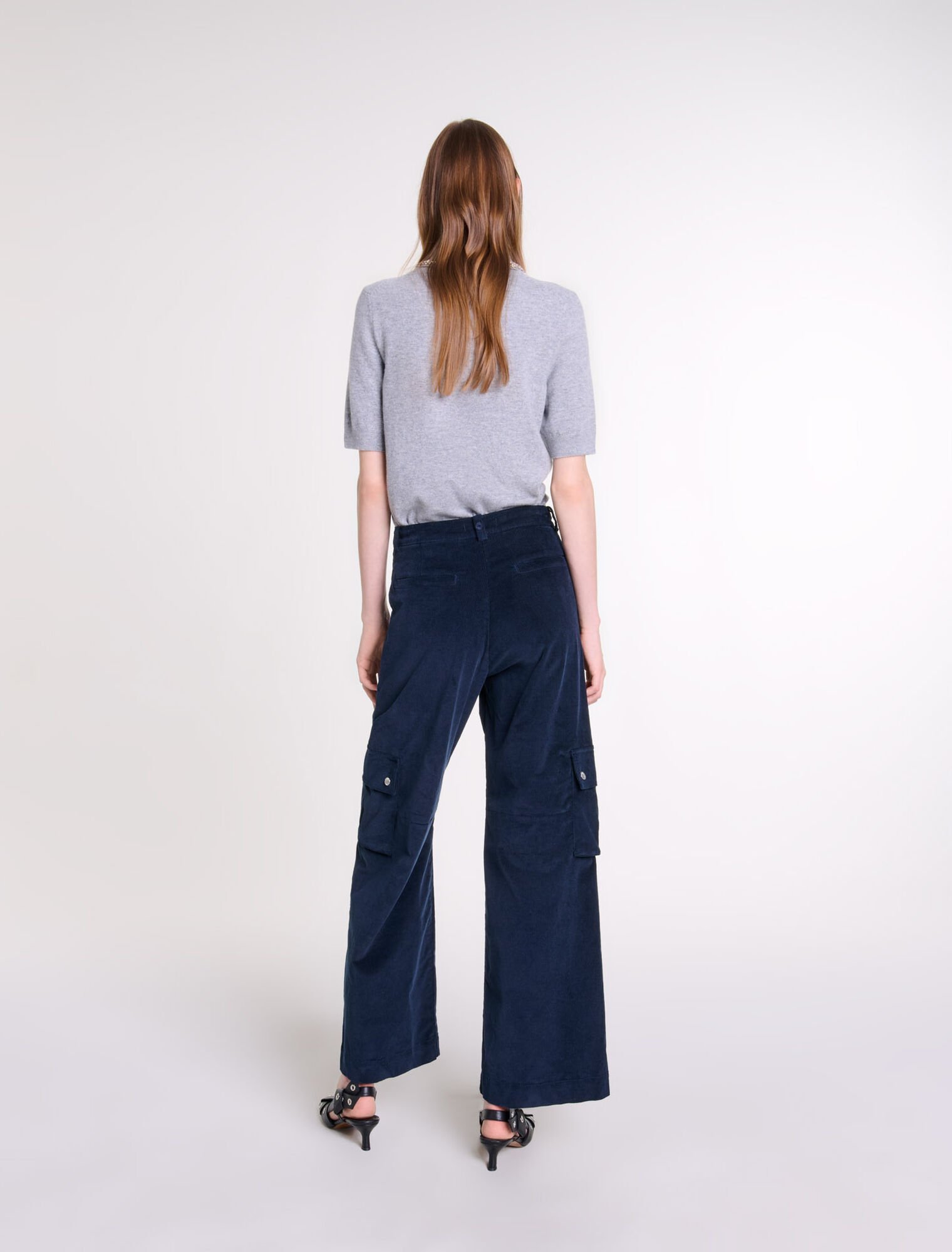 Pantalon cargo en velours