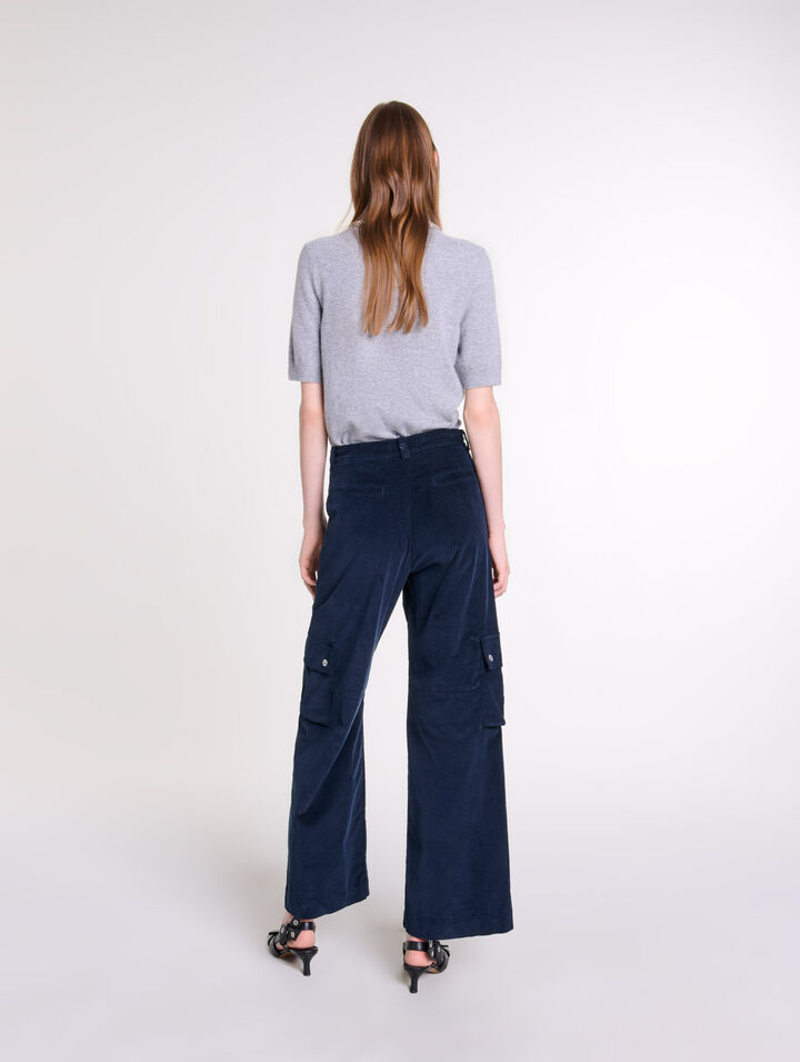 Pantalon cargo en velours