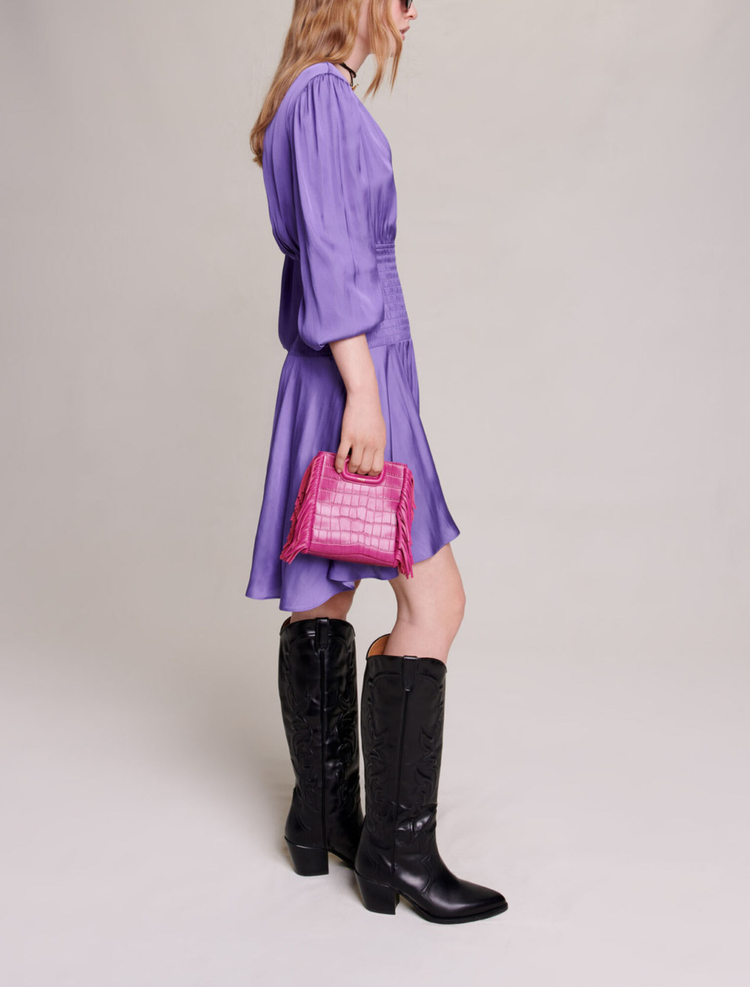 Robe courte satinée