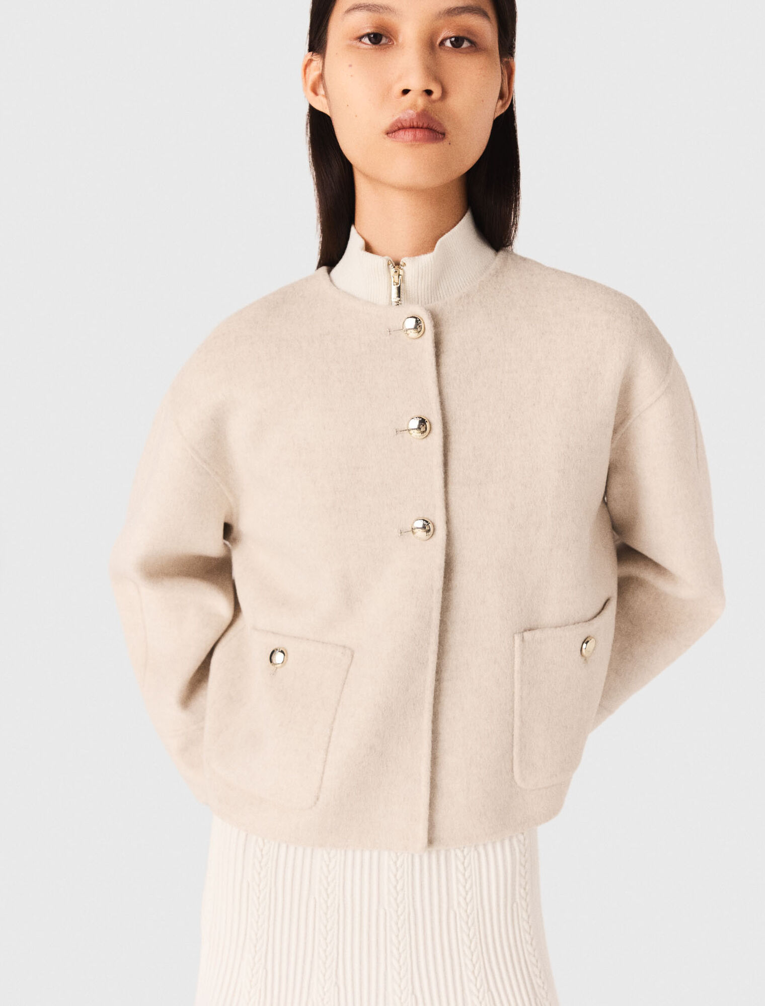 Manteau court en laine