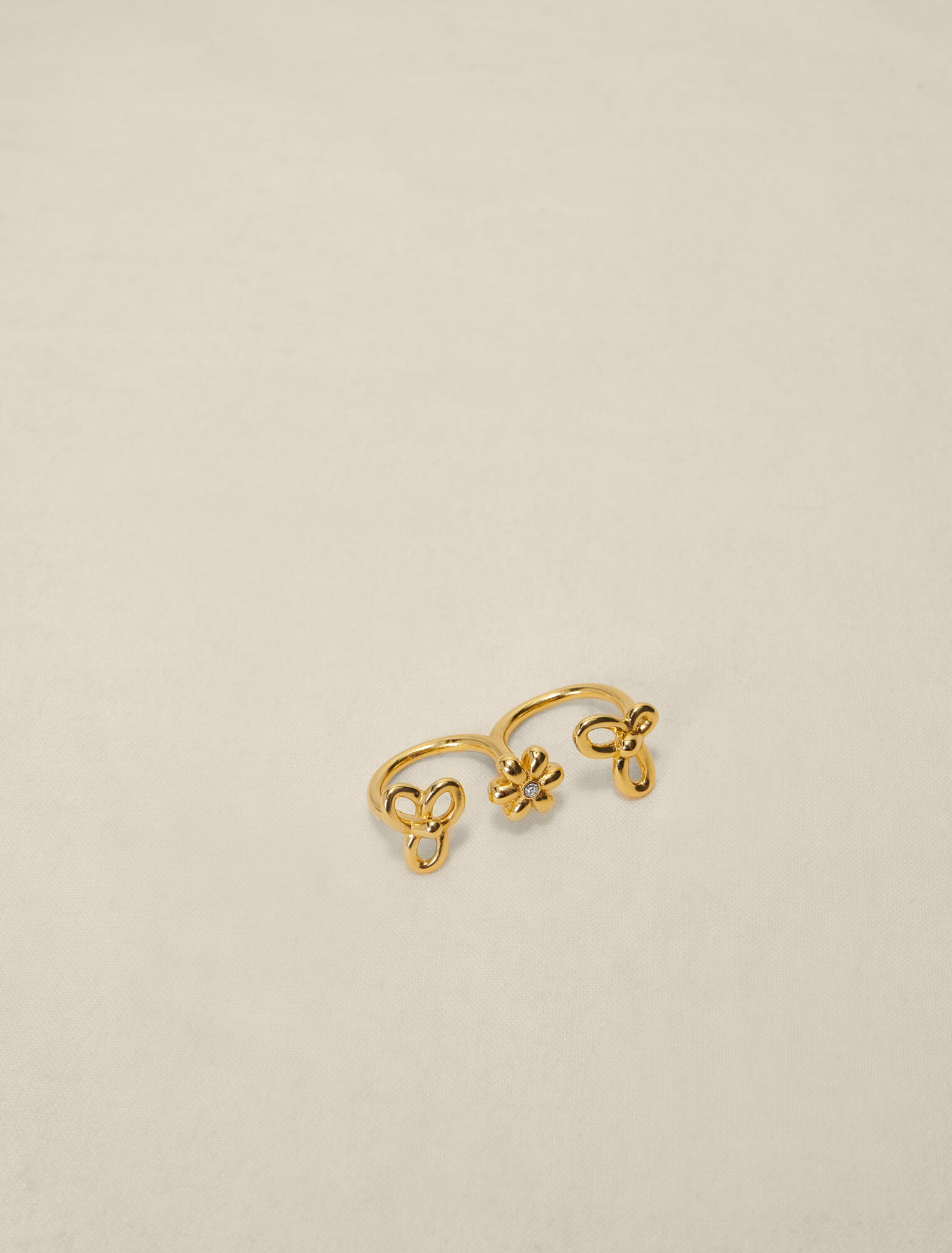 Bague double fleur