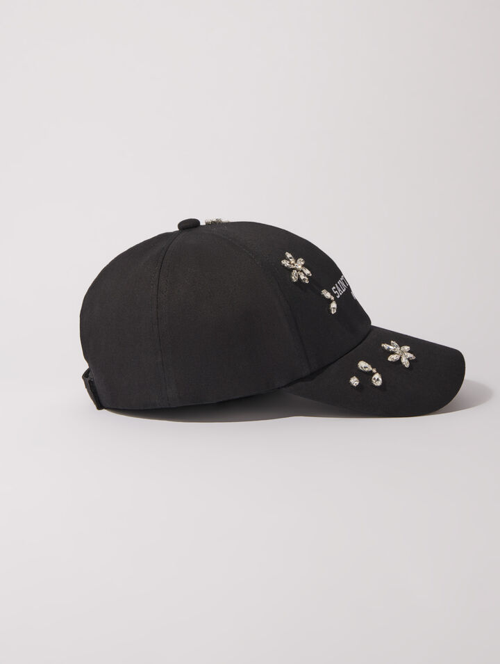 Casquette en coton et strass