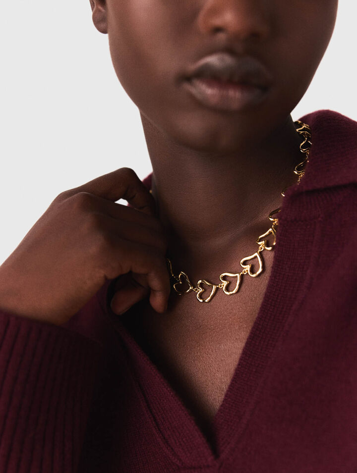 Collier cœur en laiton doré