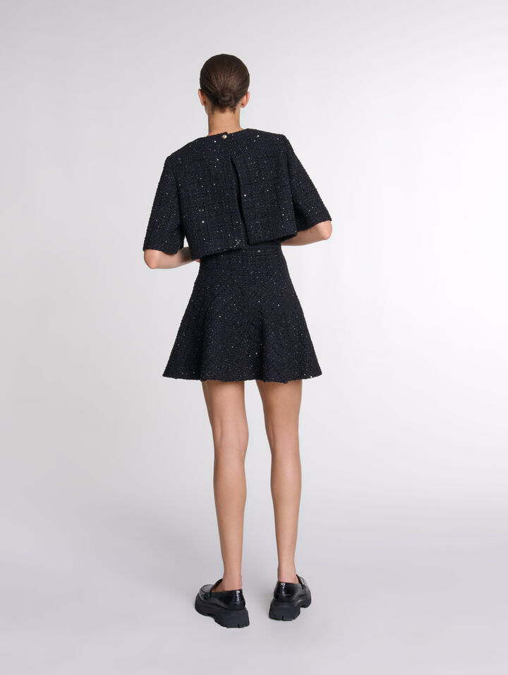 Robe courte 2-en-1 en tweed