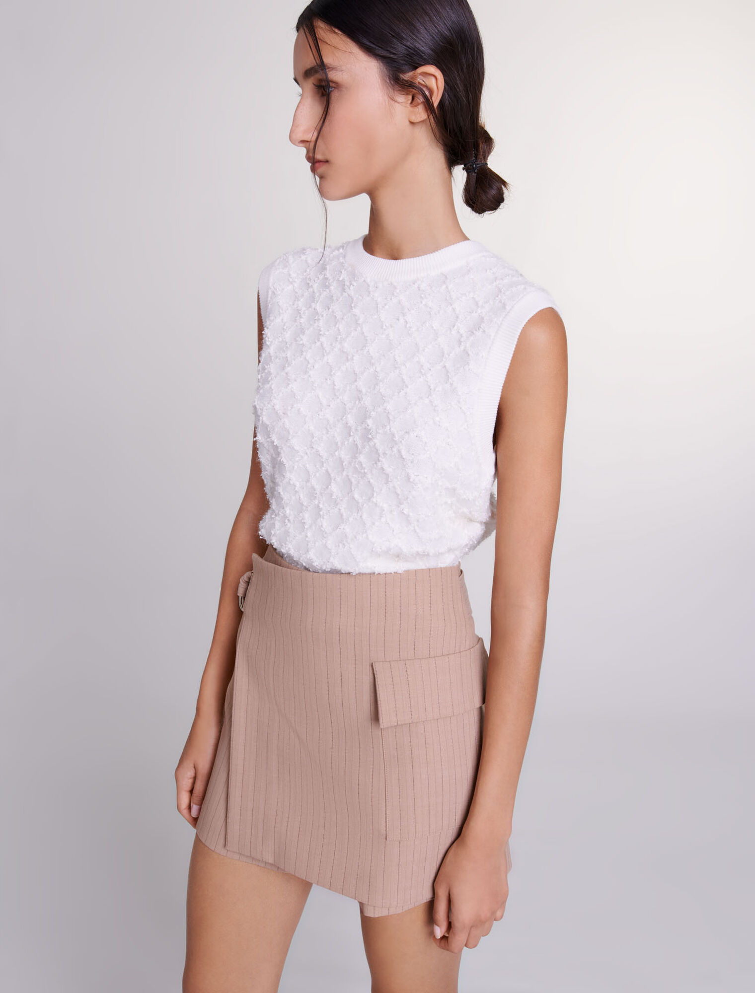 Short trompe l'œil à rayures