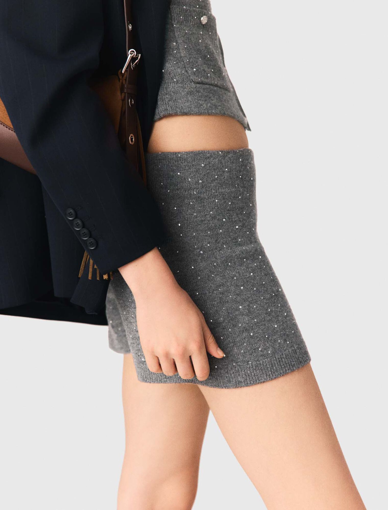 Short en maille &agrave; strass
