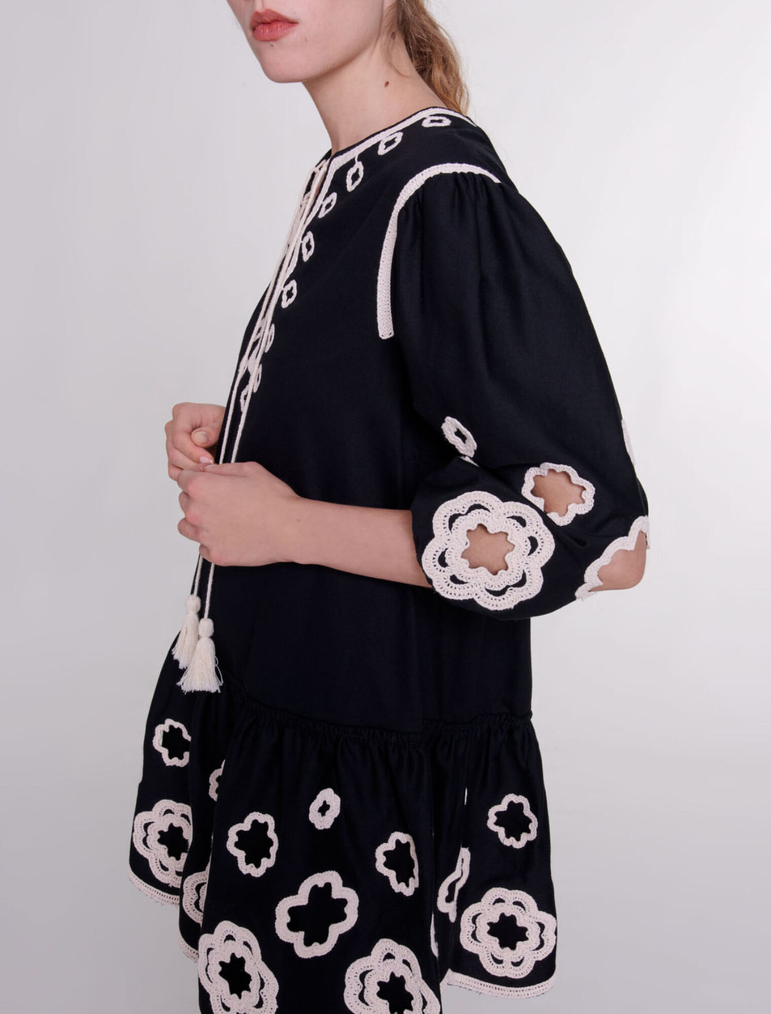 Robe tunique courte brodée