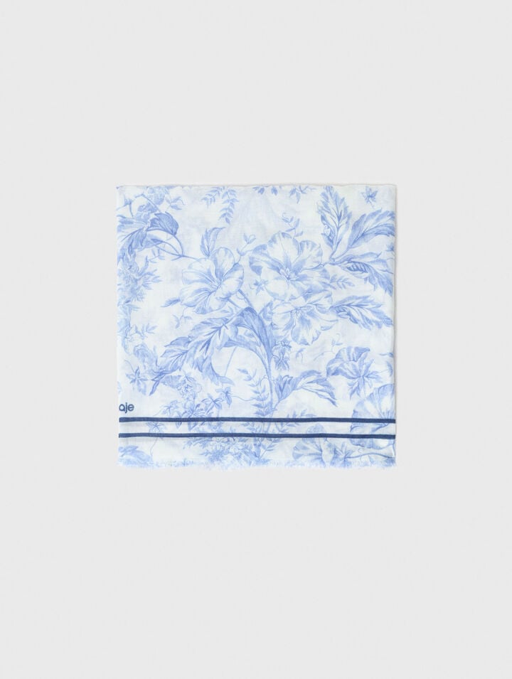 Ch&acirc;le en mix laine imprim&eacute; fleurs