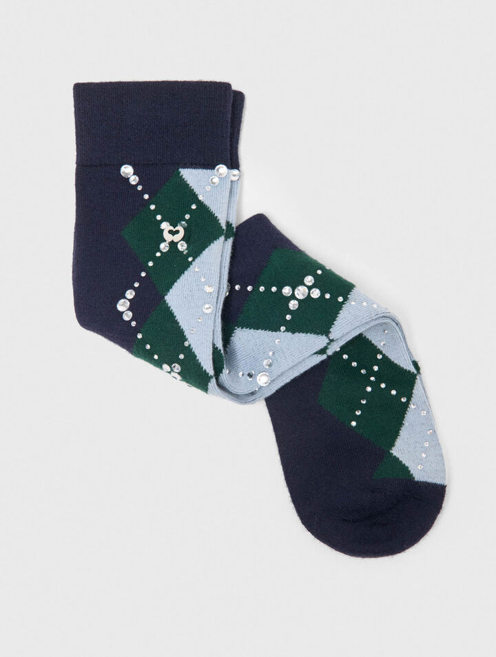 Chaussettes hautes argyle en laine