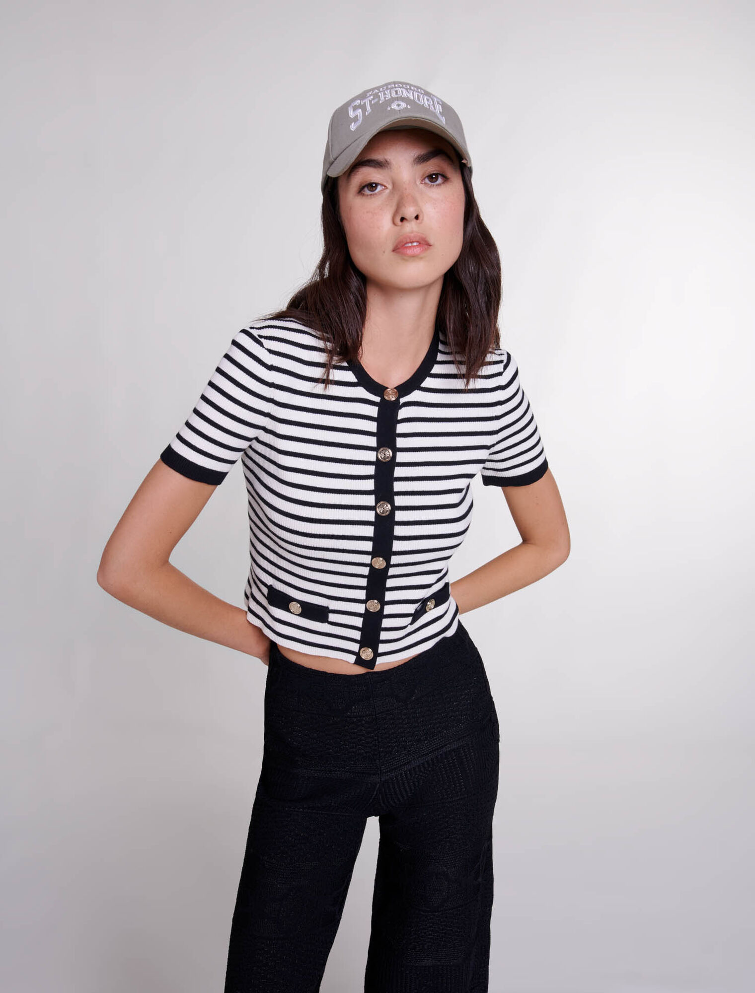 Cardigan en maille manches courtes