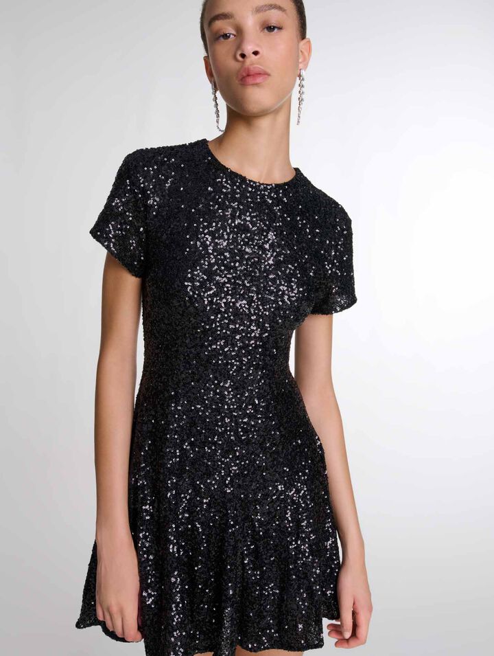 Robe courte à sequins