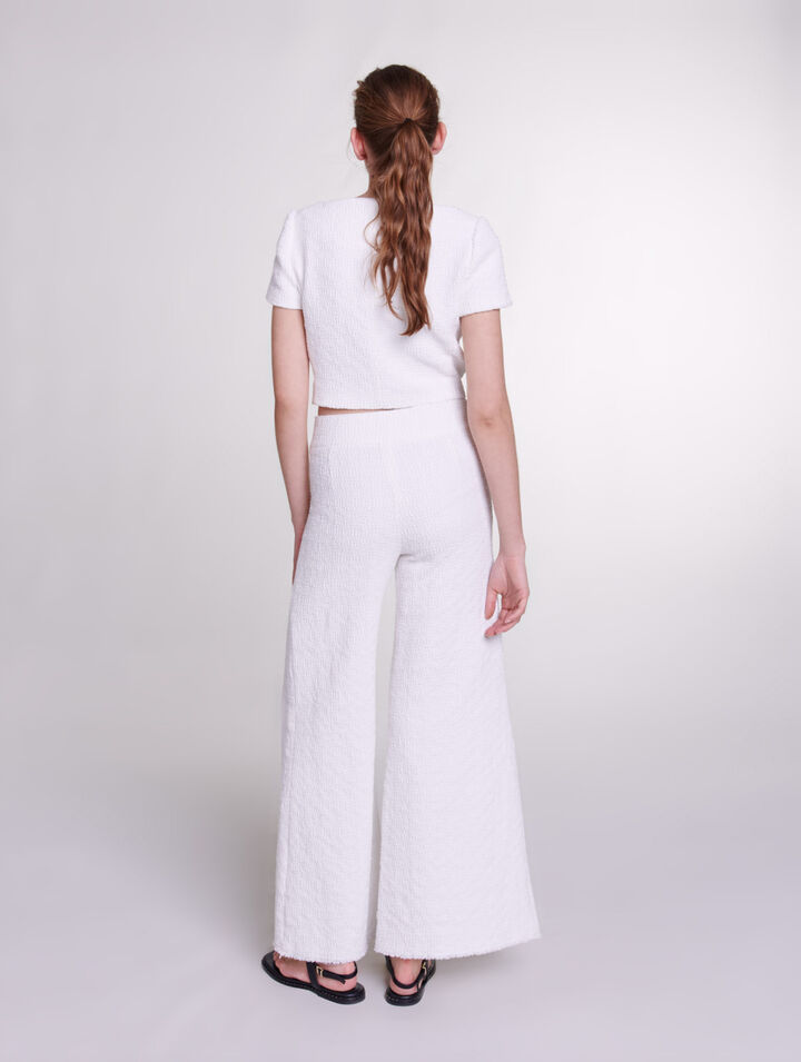 Pantalon large en tweed