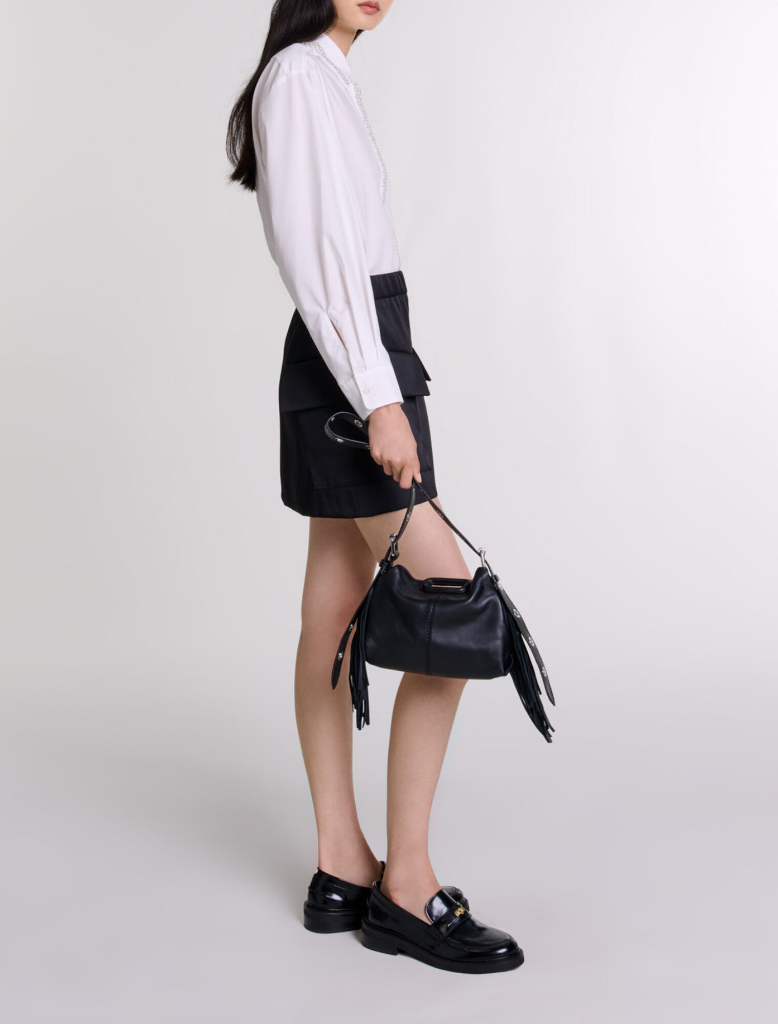 Jupe courte en satin