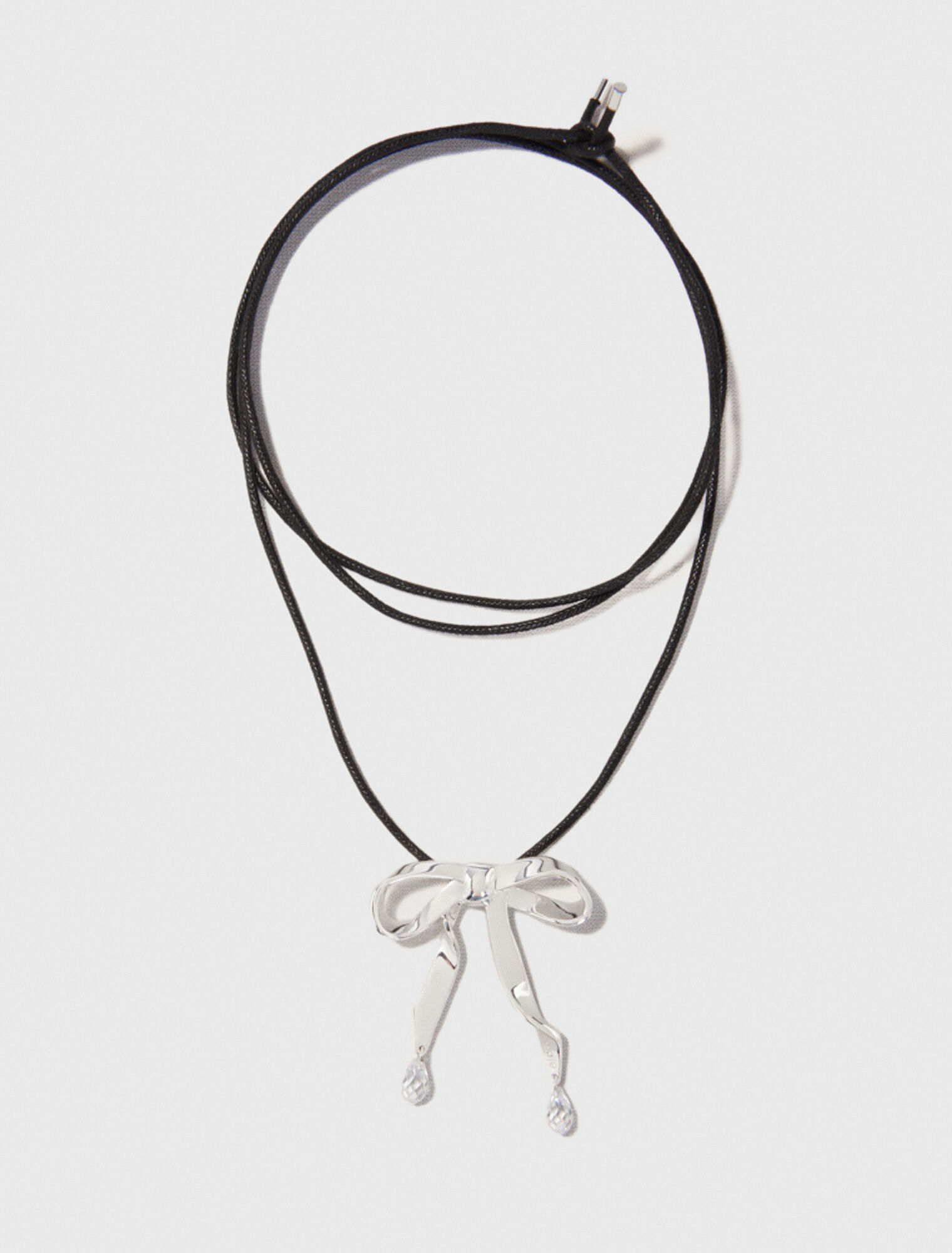 Collier nœud argenté à nouer