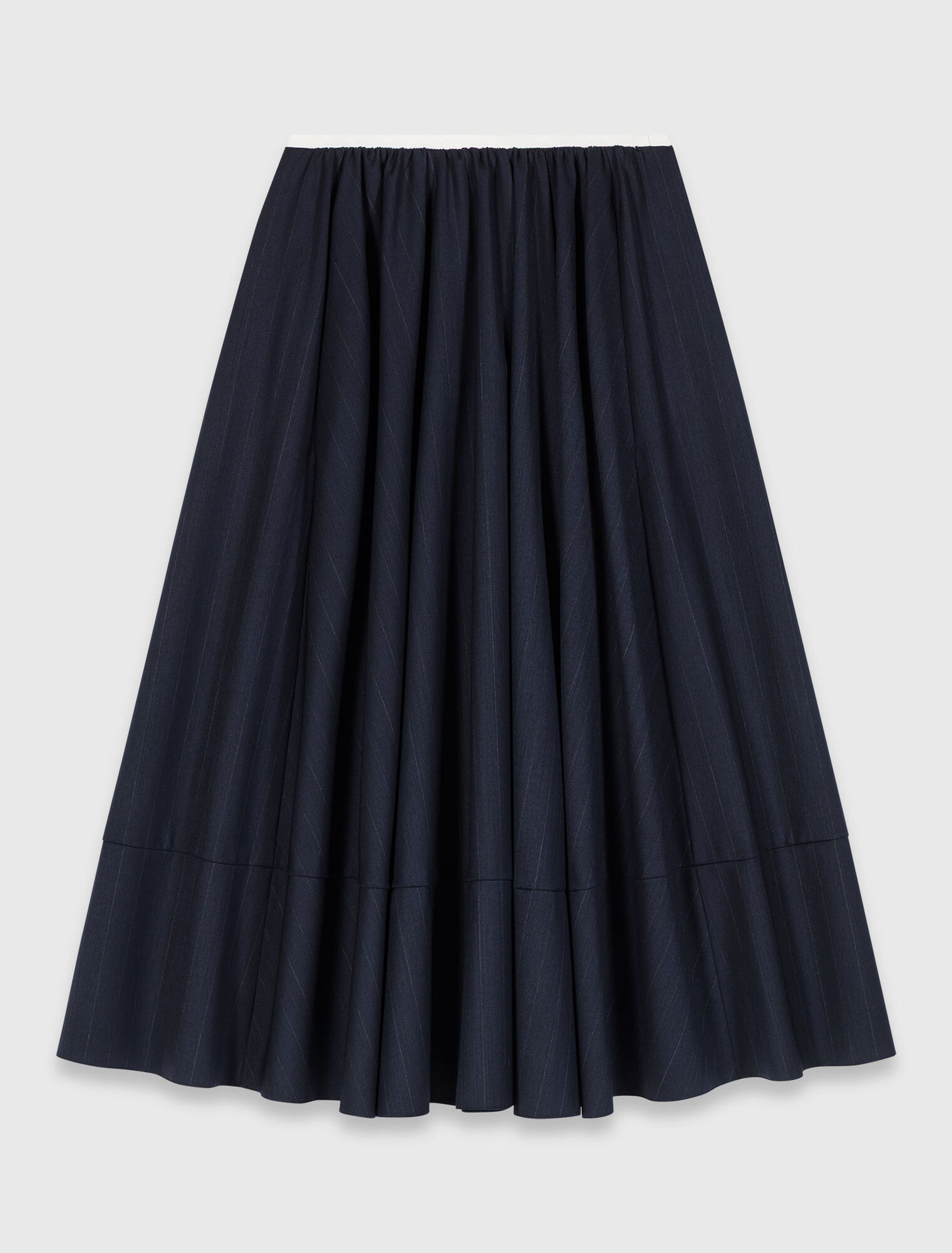 Jupe tailleur mi-longue &agrave; rayures