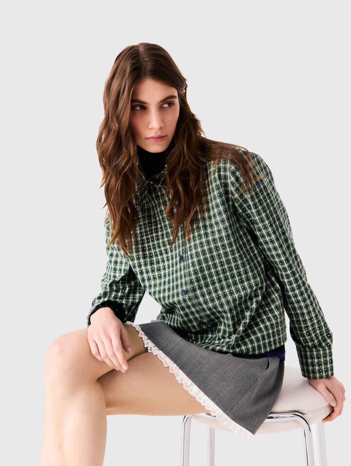 Chemise strass&eacute;e avec cravate